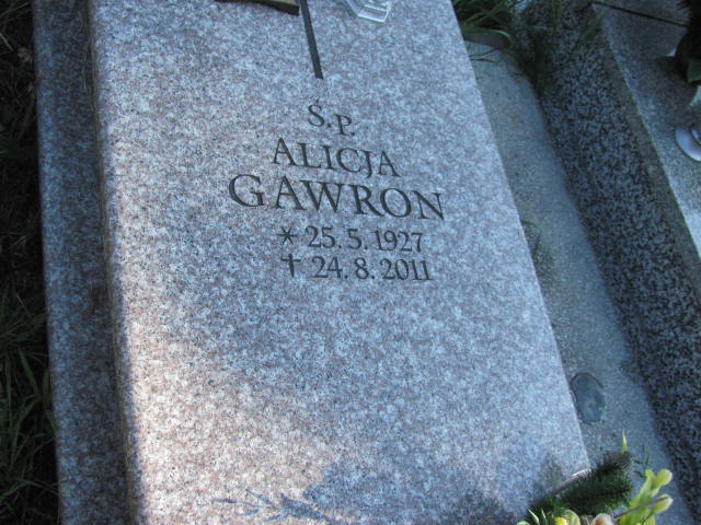 Alicja Gawron 1927 Ruda Śląska Wirek - Grobonet - Wyszukiwarka osób pochowanych