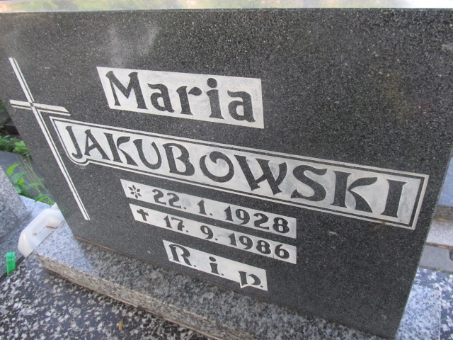 Maria Jakubowska 1928 Ruda Śląska Wirek - Grobonet - Wyszukiwarka osób pochowanych